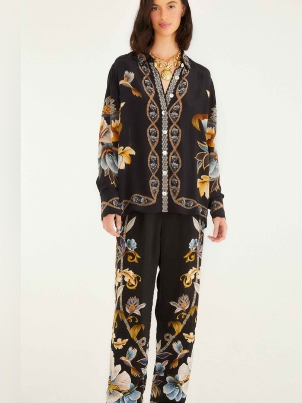 Black Flowerful Garden Pajama
Pants by Farm Rio! DT - Picture 9 of 11